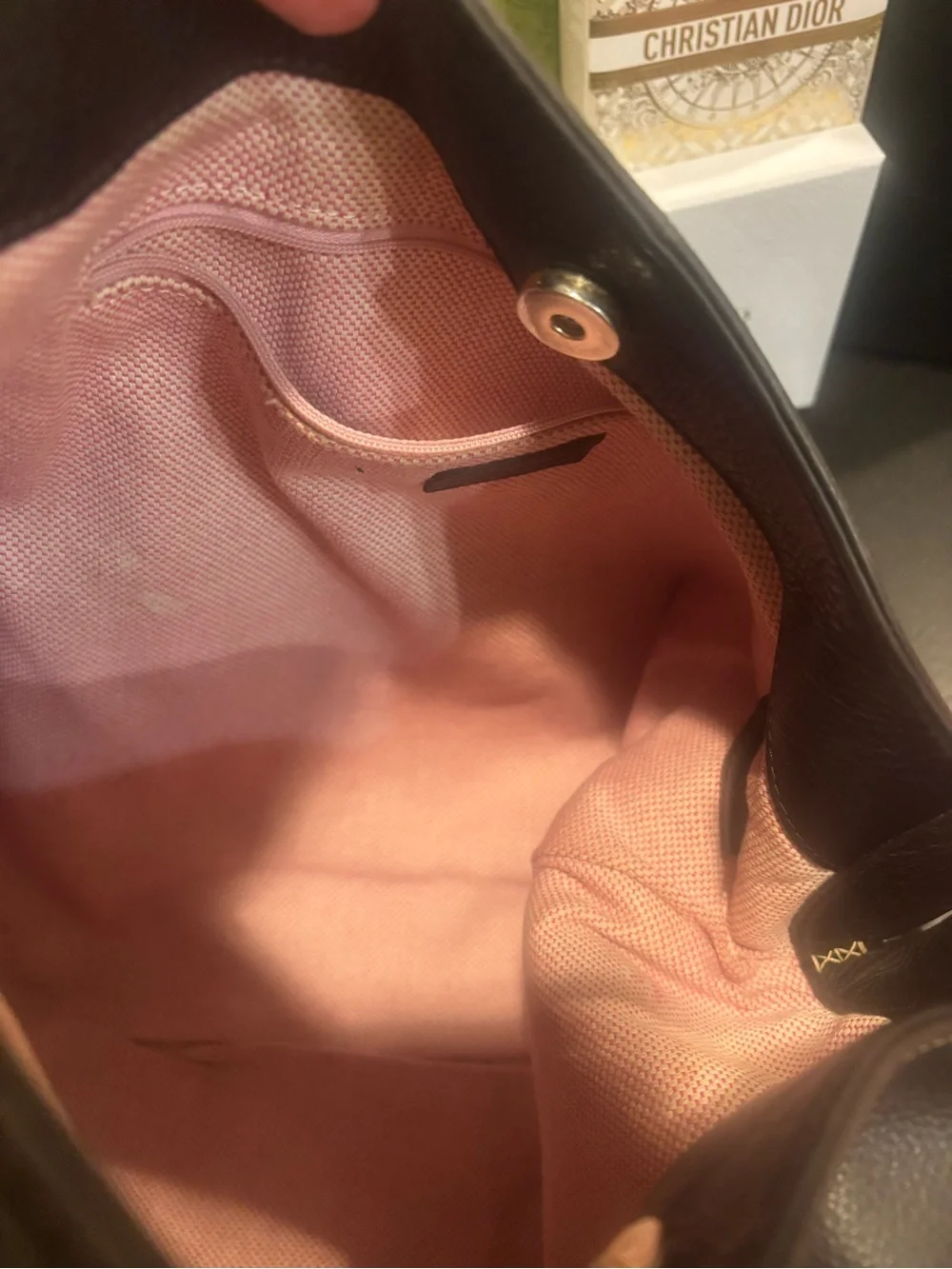 Dooney & Bourke Dark Brown Pebbled Leather Hobo with Gold Hardware